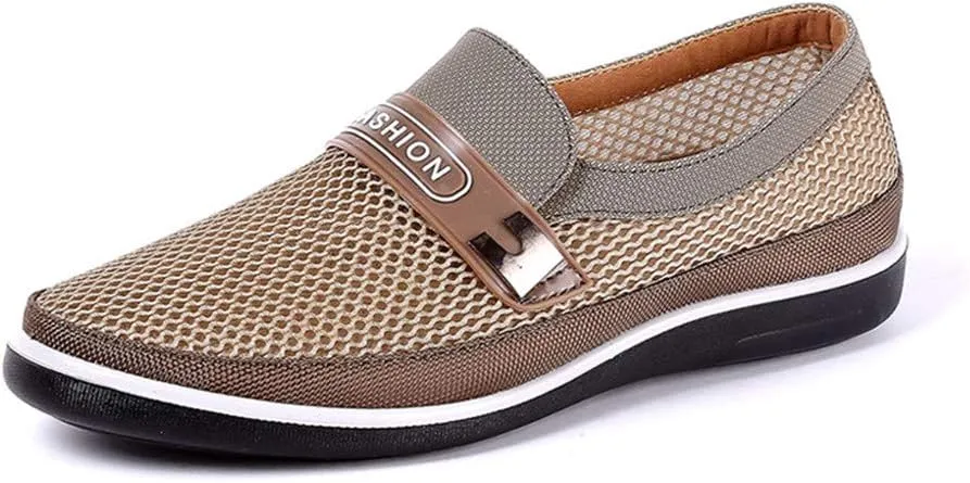 Mens Casual Mesh Loafers Summer Breathable Lightweight Walking Shoes Comfortable Outdoor Driving Travel Stylish Shoes