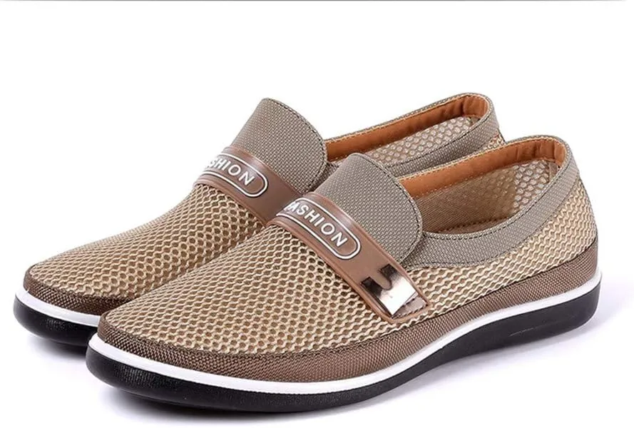 Mens Casual Mesh Loafers Summer Breathable Lightweight Walking Shoes Comfortable Outdoor Driving Travel Stylish Shoes